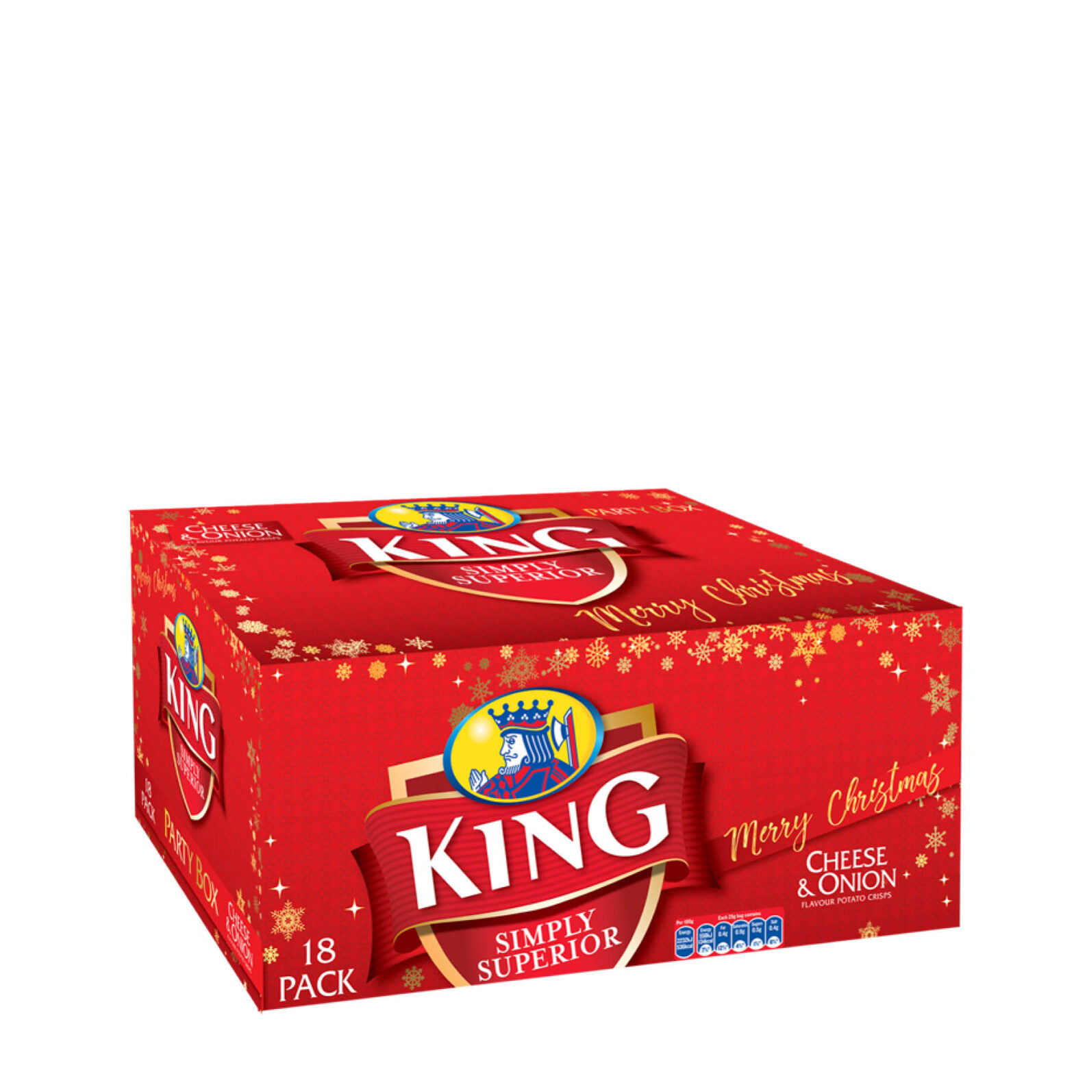 King Cheese & Onion Crisps Crisps Christmas Box 18
