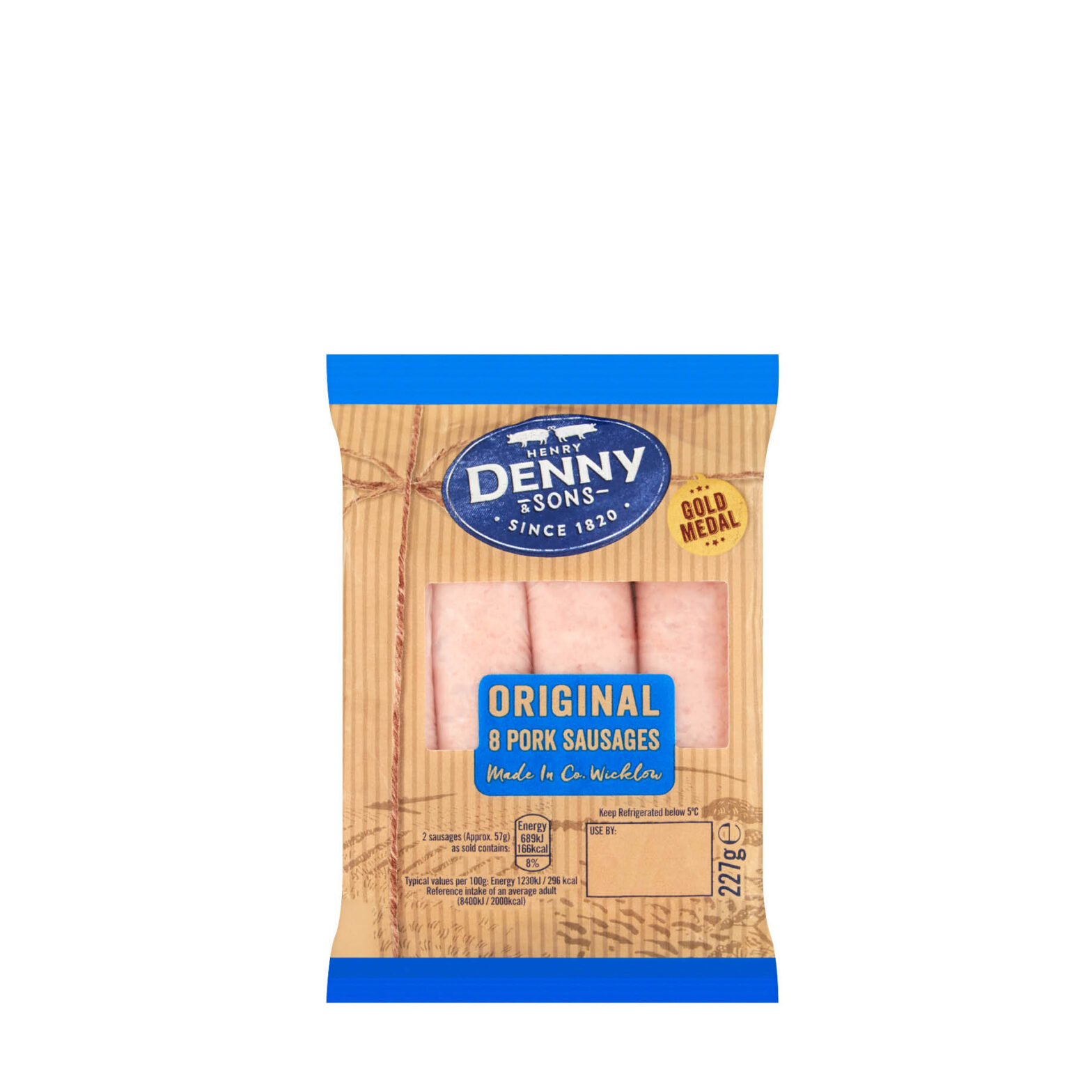 Denny Gold Medal Original Pork Sausages 8 Pack